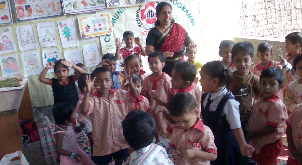 classroom of children